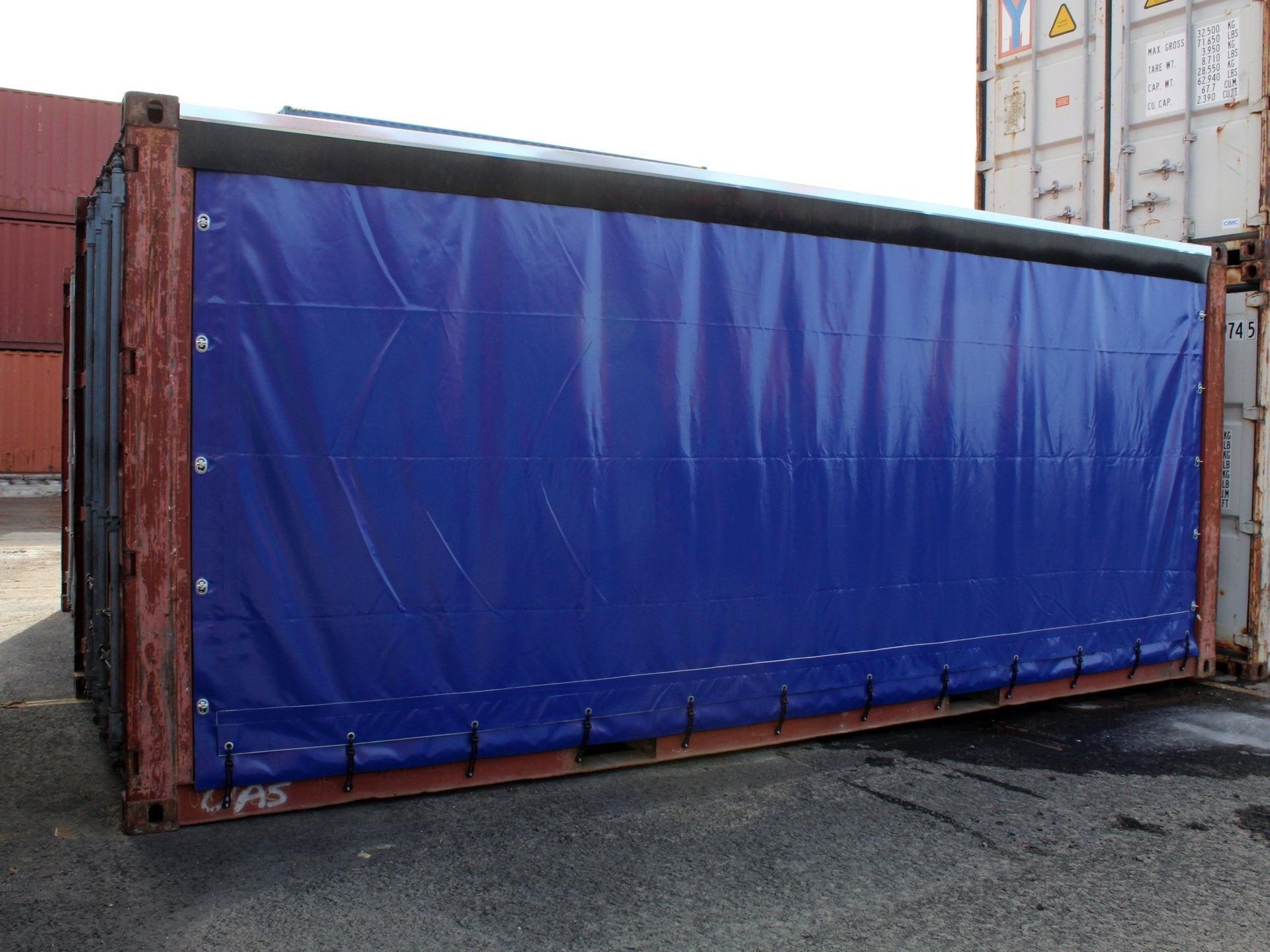 20′ Storage Container With Tarpaulin Wall
