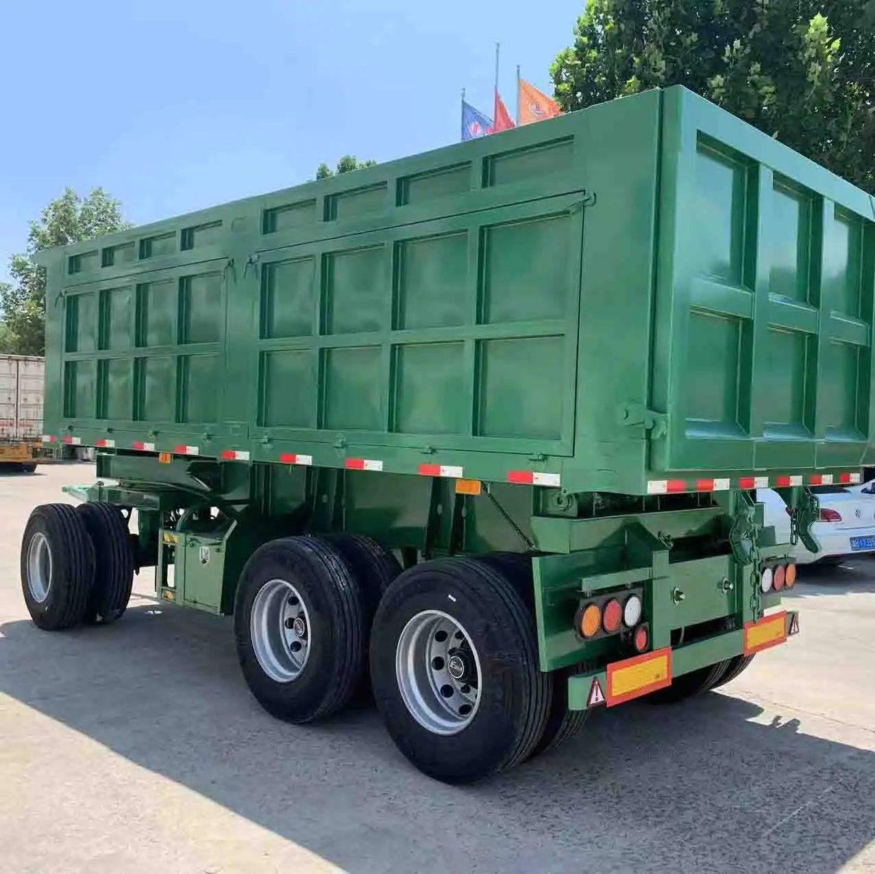 2 Axle Tractor Drawbar Towing Hydraulic Trailer