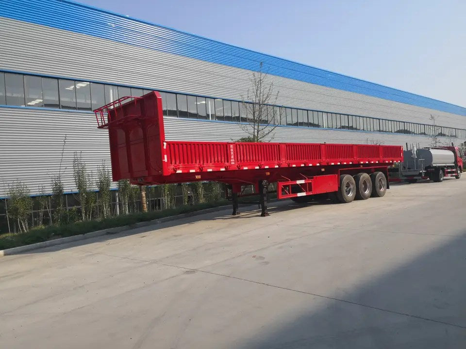 3 Axles 40 Foot Container Tray Cargo Semi Trailer with Side Cover