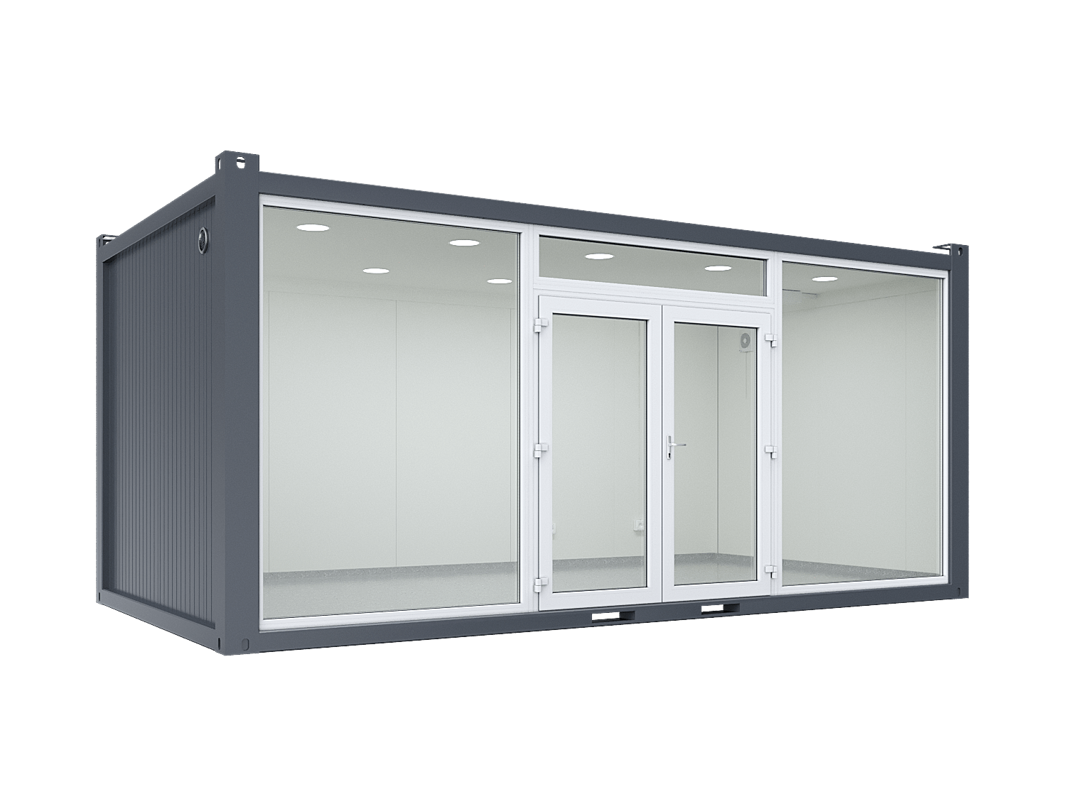 6×3.2m Glass Container, 1 Glass Wall