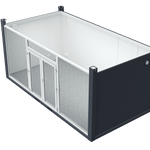 6×3.2m Glass Container, 1 Glass Wall