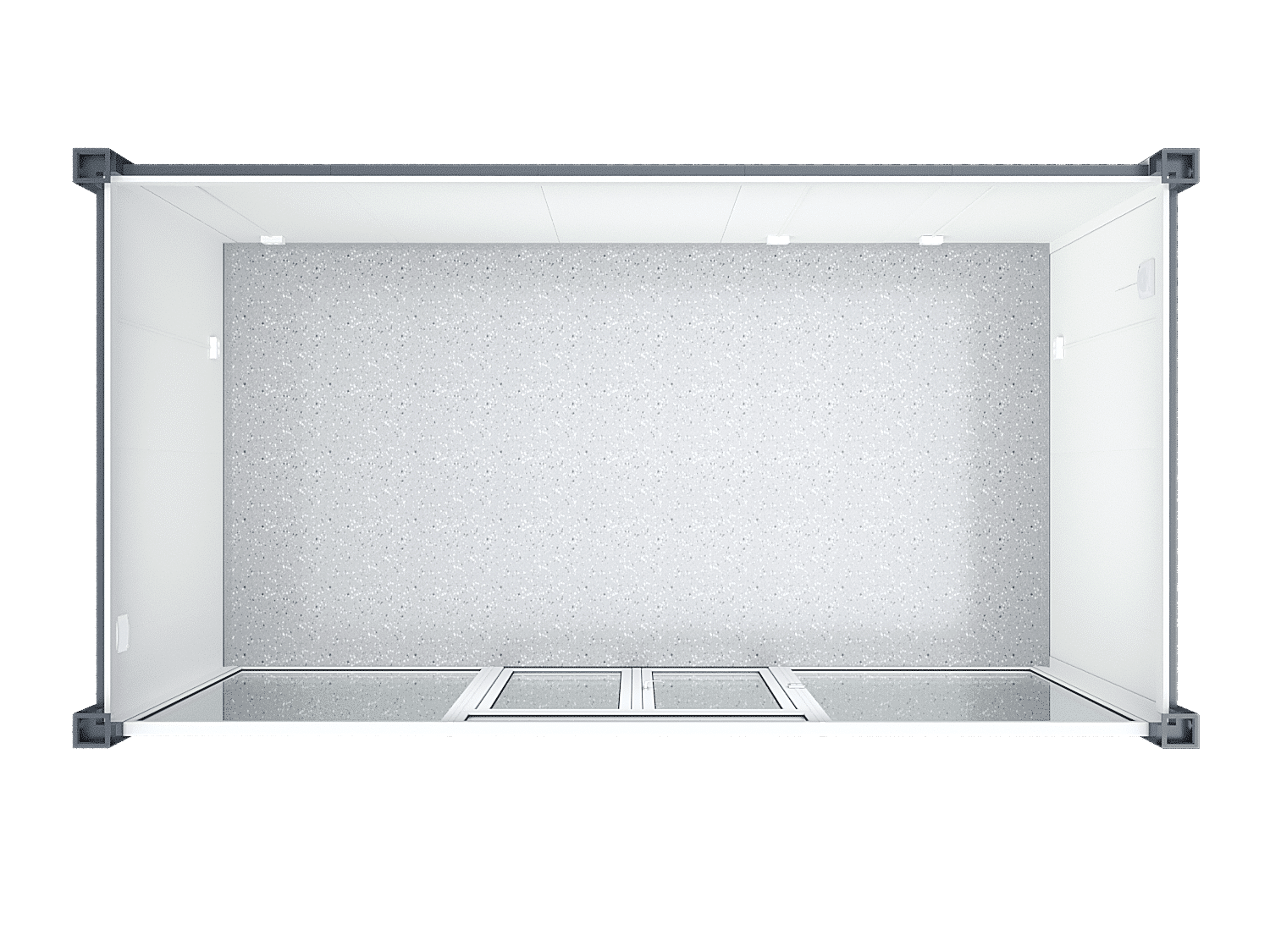 6×3.2m Glass Container, 1 Glass Wall