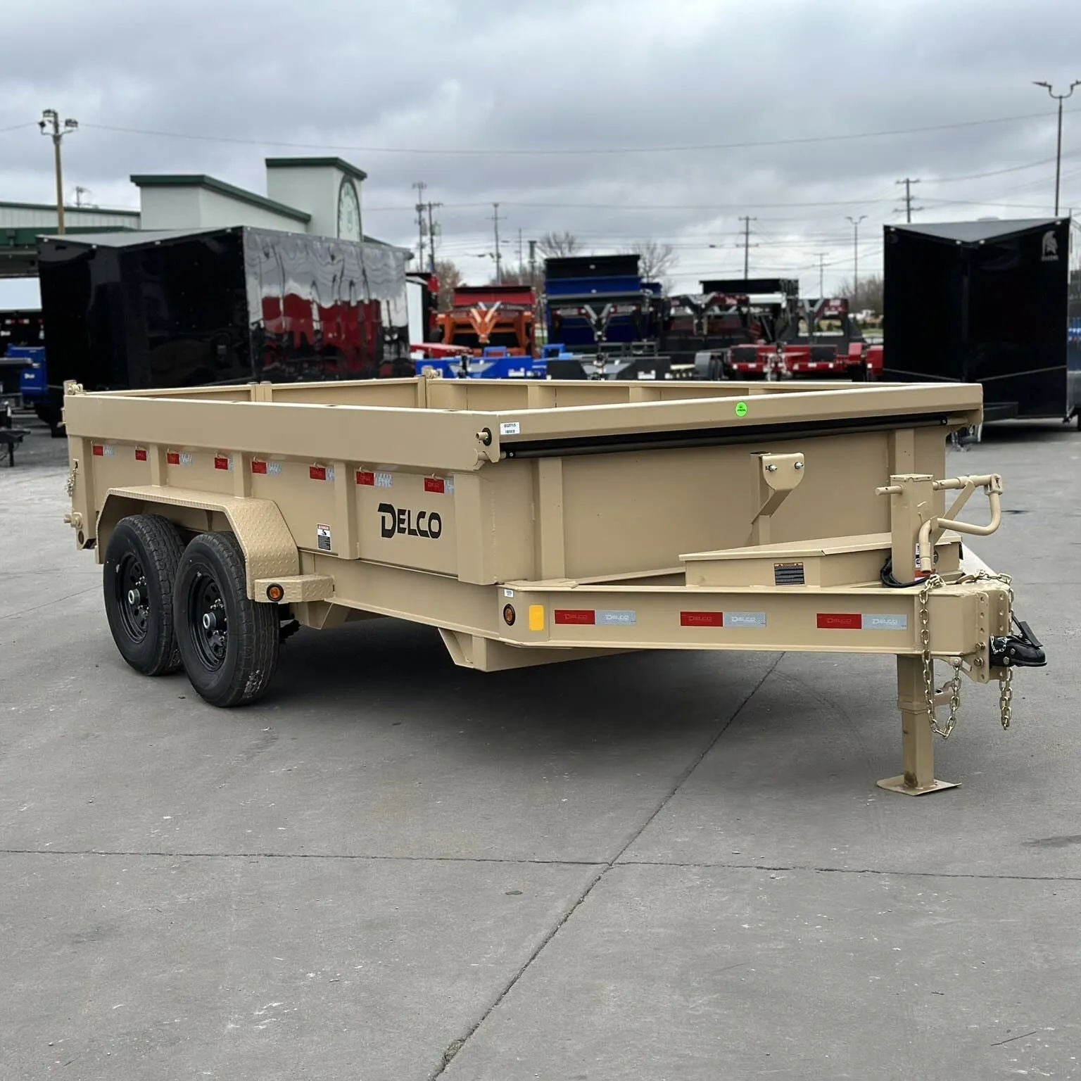 7×14 7TON Telescopic Dump Trailer with alum wheels